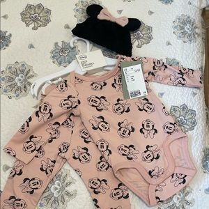 NWT H&M Minnie Mouse 3 piece set baby girl 3 months